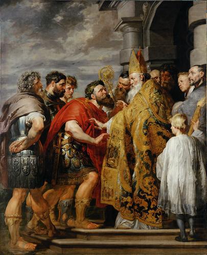 Saint Ambrose forbids emperor Theodosius I to enter the church, Peter Paul Rubens